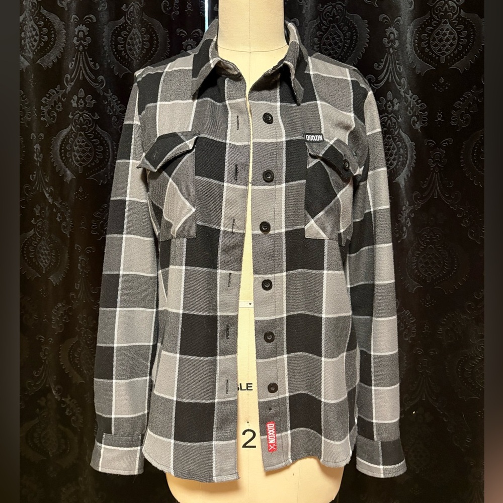 DIXXON Black & Gray Plaid Button-Front Shirt